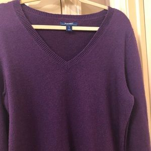 Purple v-neck sweater from Old Navy.